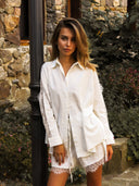 Set Textură de in / Alb