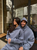 Set vătuit pentru femei, Relaxed Fit / Misty Grey