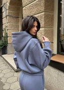 Set încălzit pentru femei, croi Relaxed Fit / Misty Grey