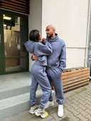 Set de femei vătuit, Relaxed Fit / Misty Grey
