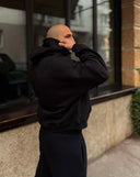 Set de bărbați vătuit, Relaxed Fit / Negru
