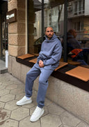 Set flis bărbătesc cu tăiere relaxată / Gri ceară