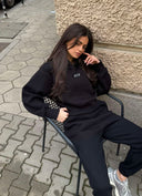 Set vătuit pentru femei, model relaxat / Negru