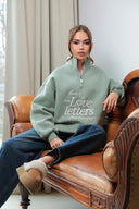 Hanorac LOVE LETTERS / Verde deschis