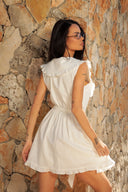 Rochie La La Linen / Alb