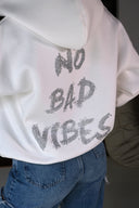Hoodie NO BAD VIBES / Alb, alb