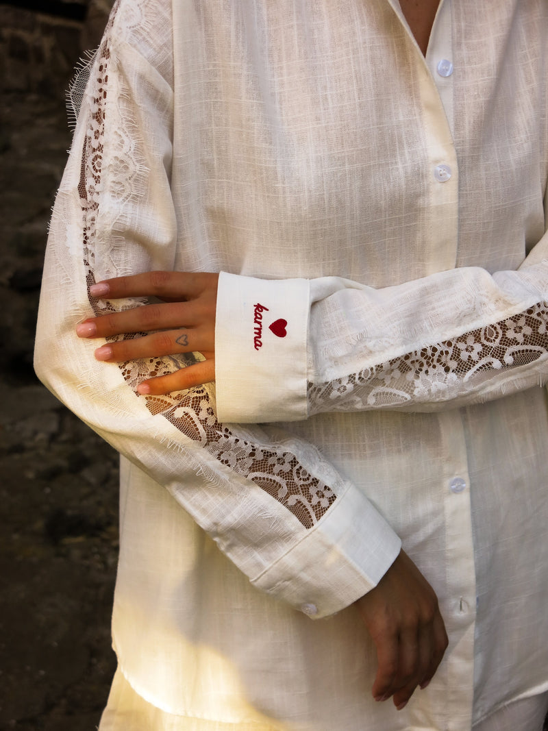 Set Linen touch / White