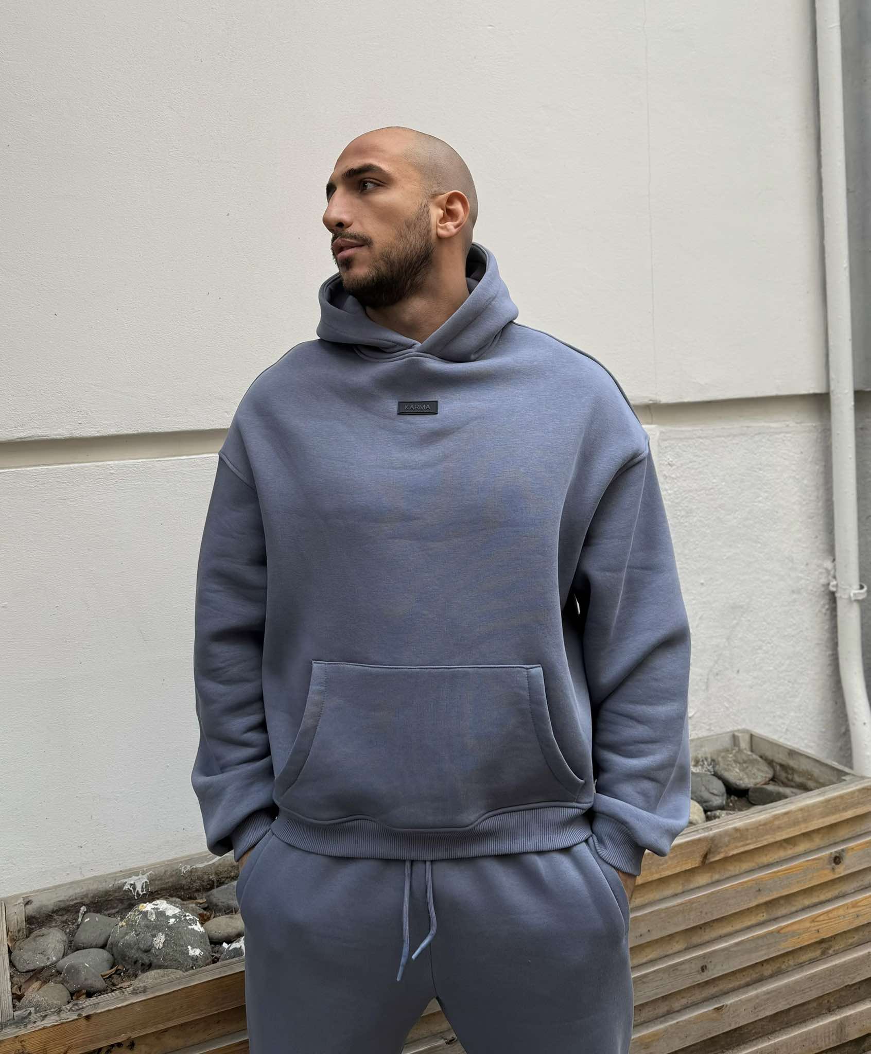Set bărbătesc din fleece Relaxed Fit / Gri de ceață