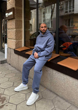 Set de bărbați flocată, Relaxed Fit / Gri cenusiu