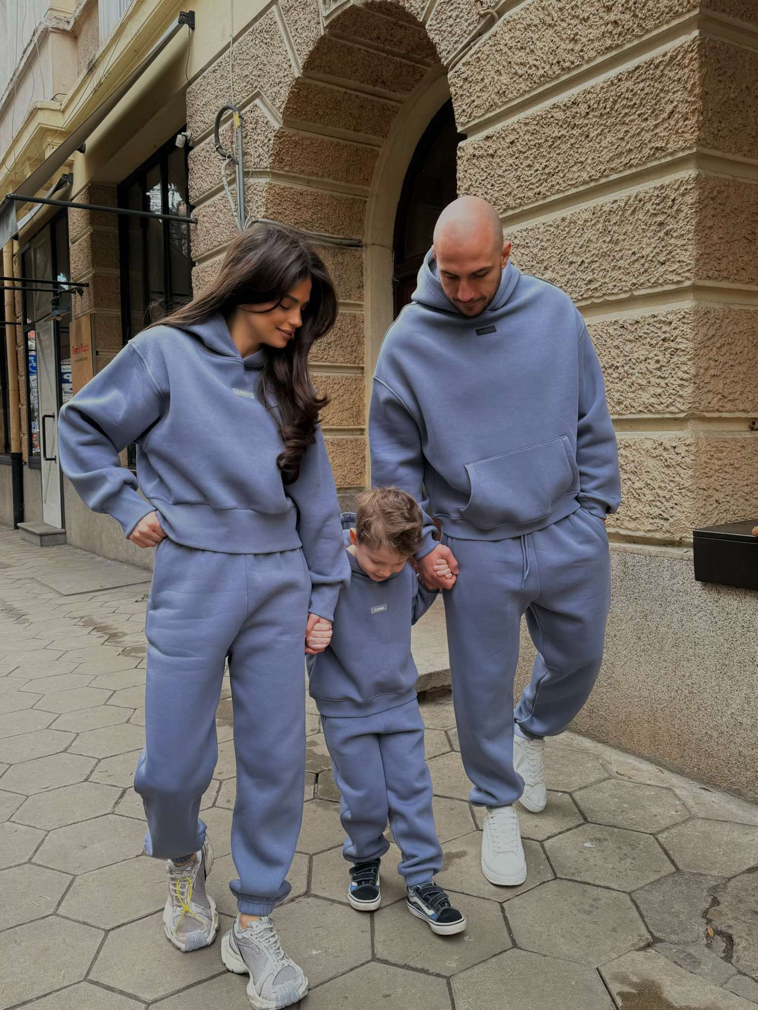 Set bărbătesc din fleecă Relaxed Fit / Gri cenusiu