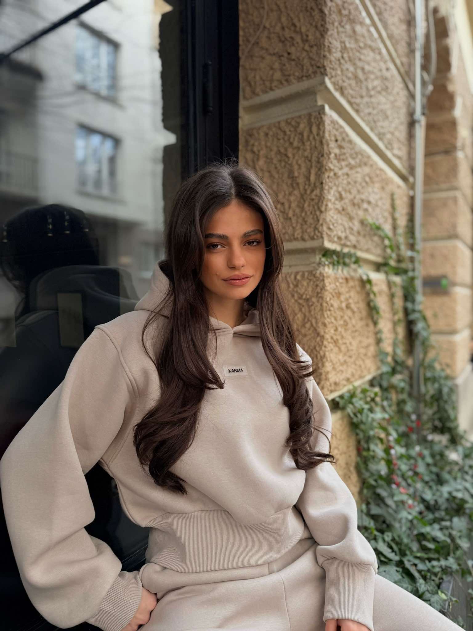 Set pentru femei din țesătură vatuită cu tăiere relaxată / Savannah 