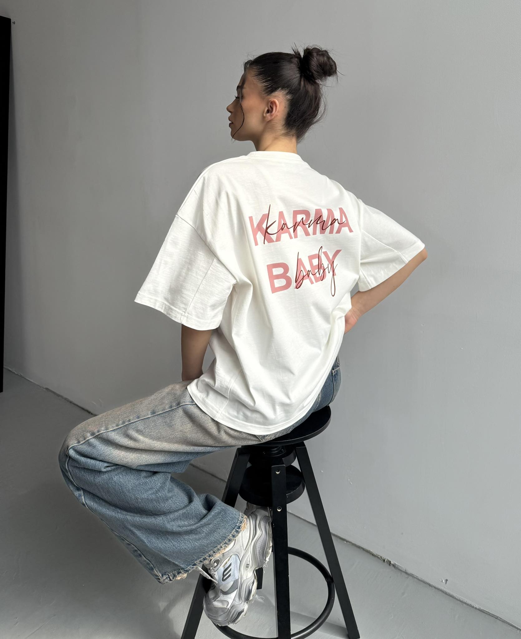 Tricou KARMA BABY / Alb timeless