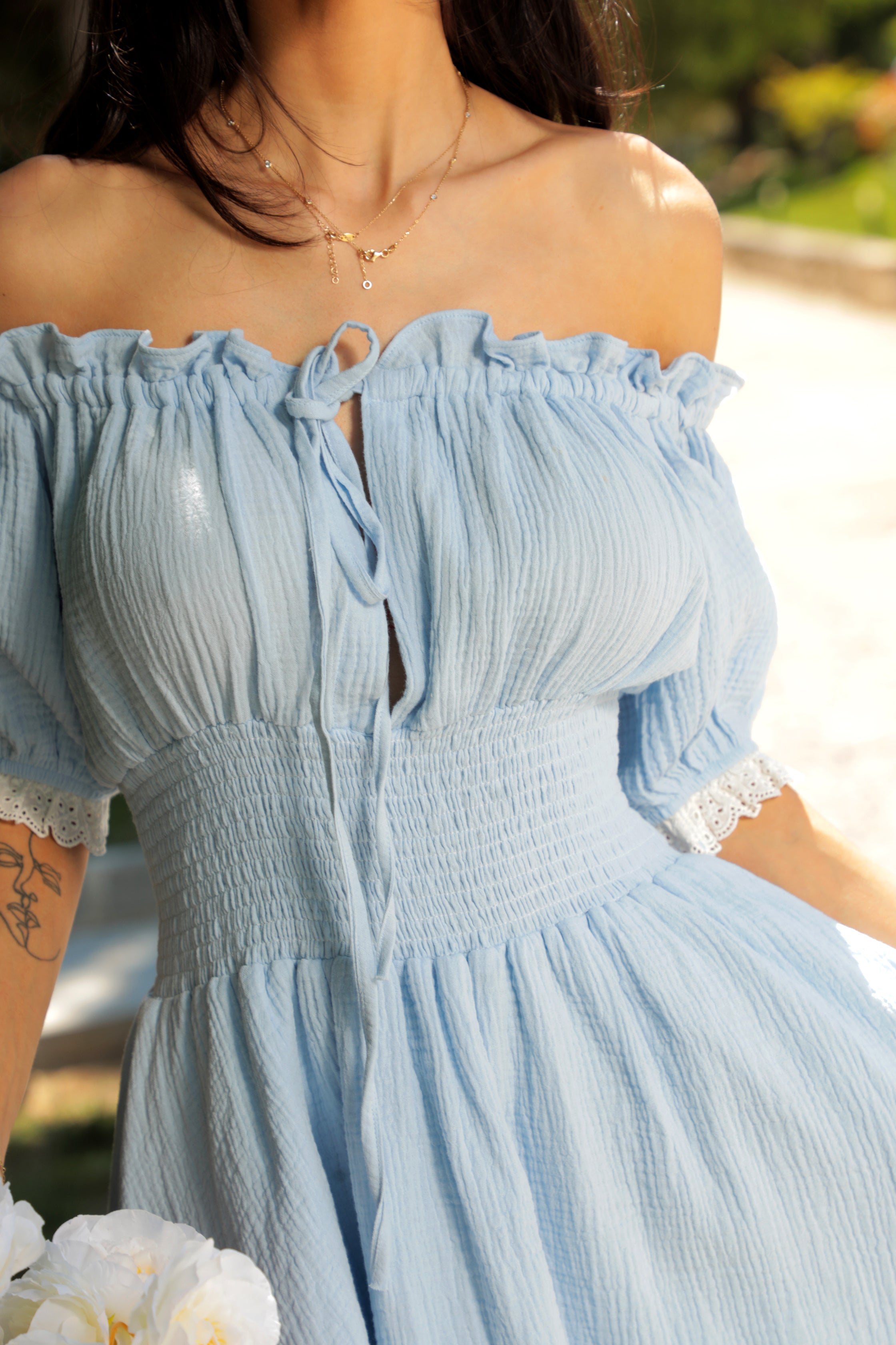 Rochie din muslină de pe Pinterest / Albastru
