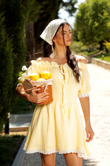 Rochie de mușelină din Pinterest / Galben de vară