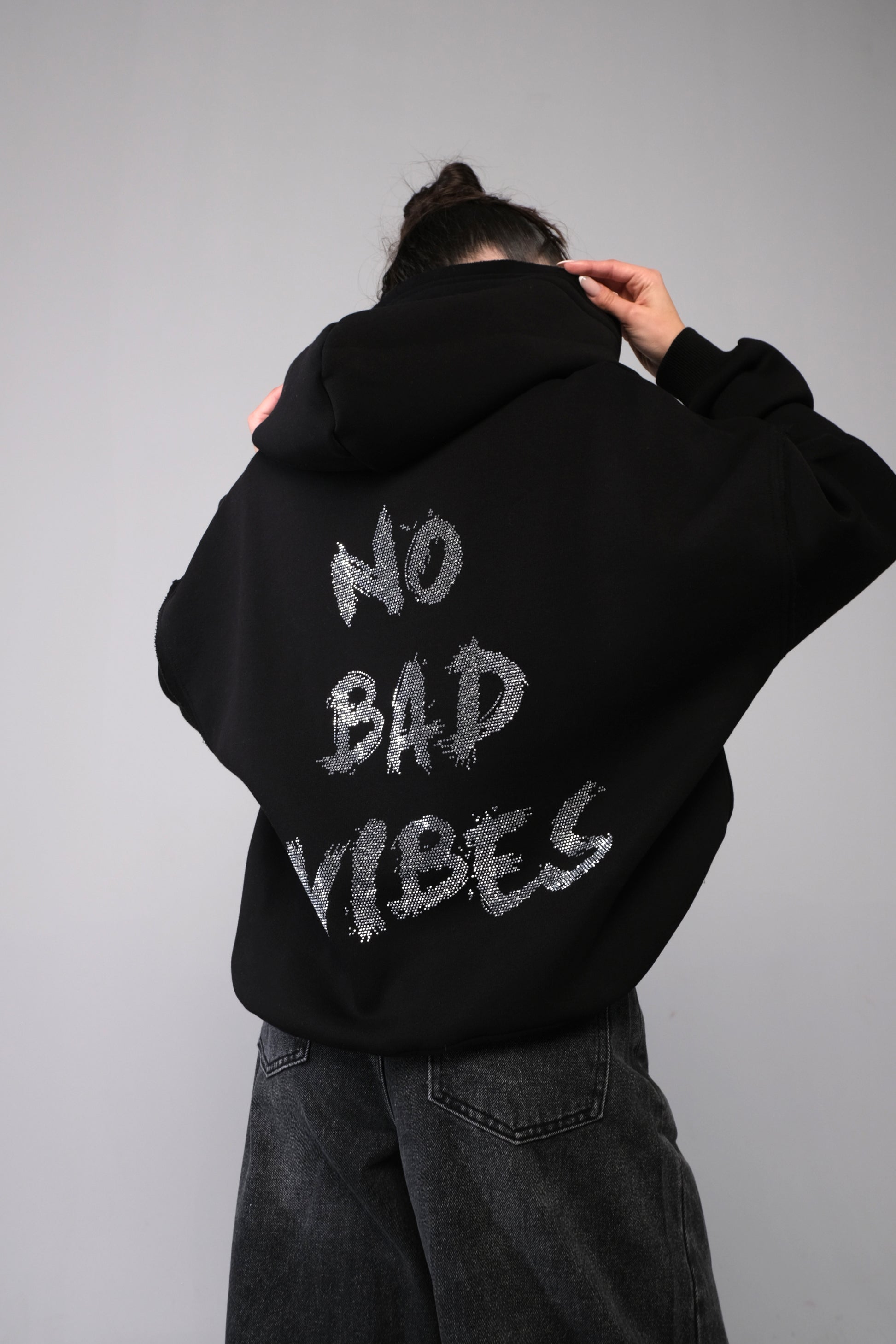 Hanorac NO BAD VIBES / Negru