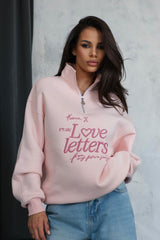 Hanorac cu glugă LOVE LETTERS / Pink Powder