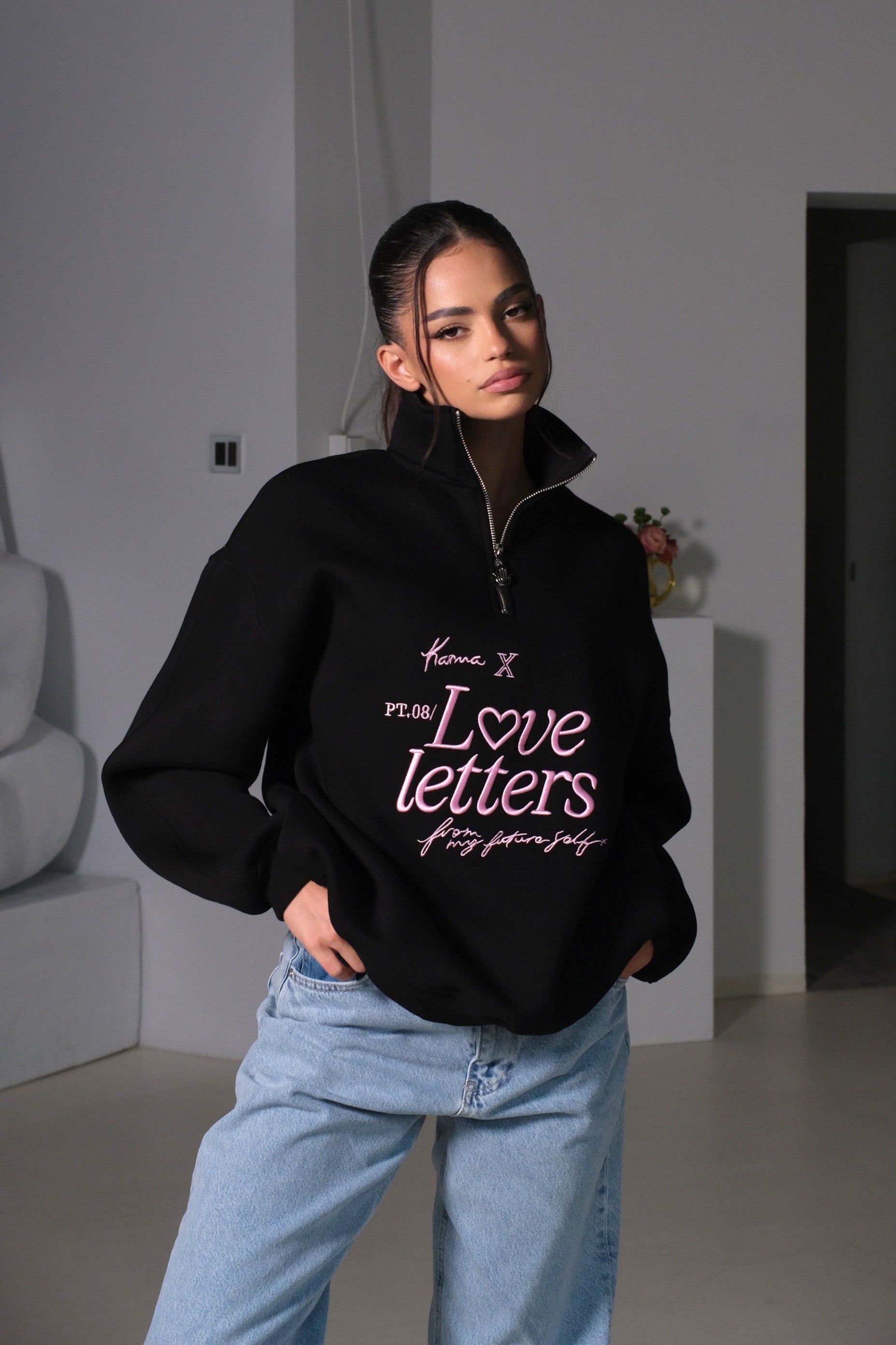 Hanorac LOVE LETTERS / Negru