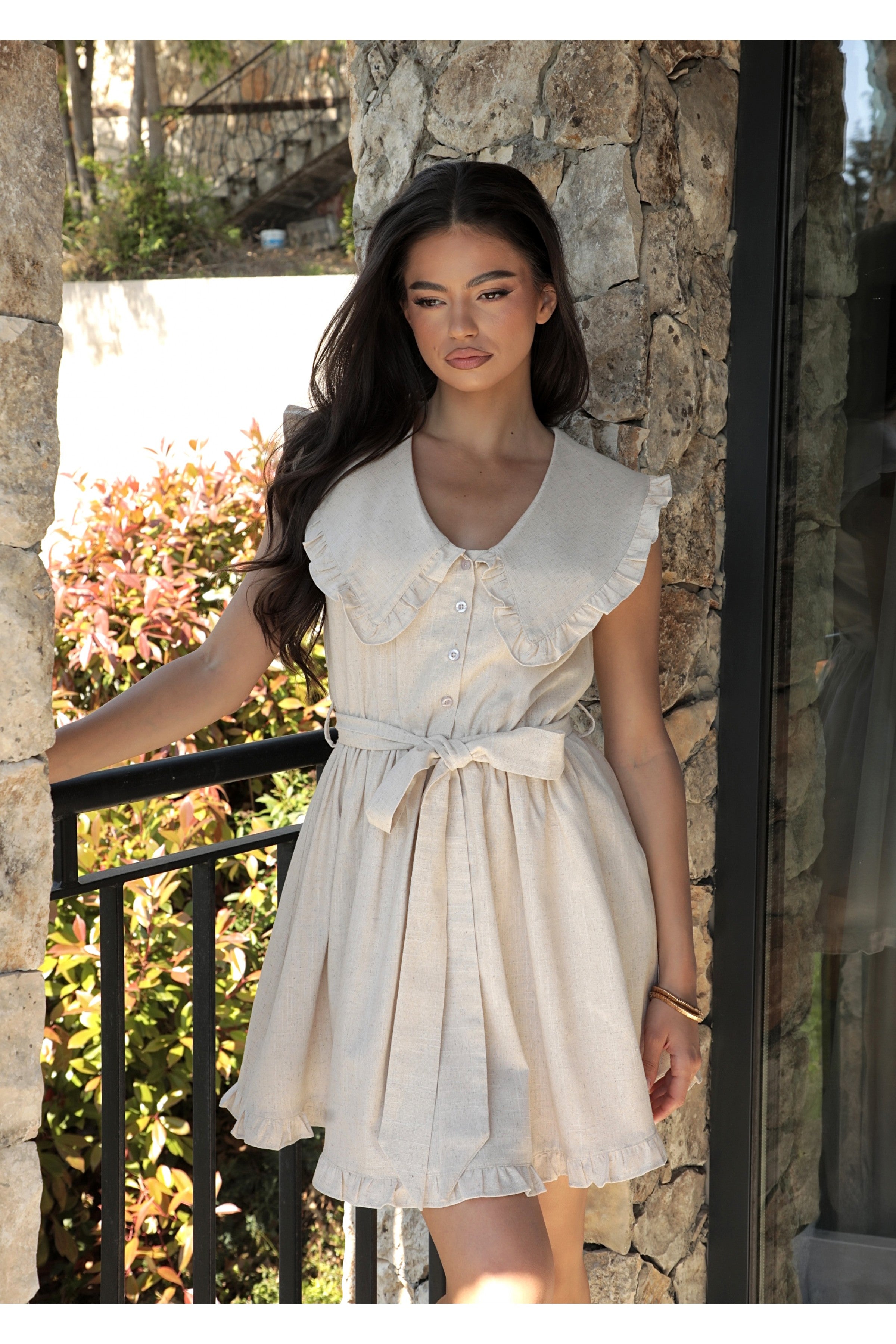 Rochie La La Linen / Bej Melanj