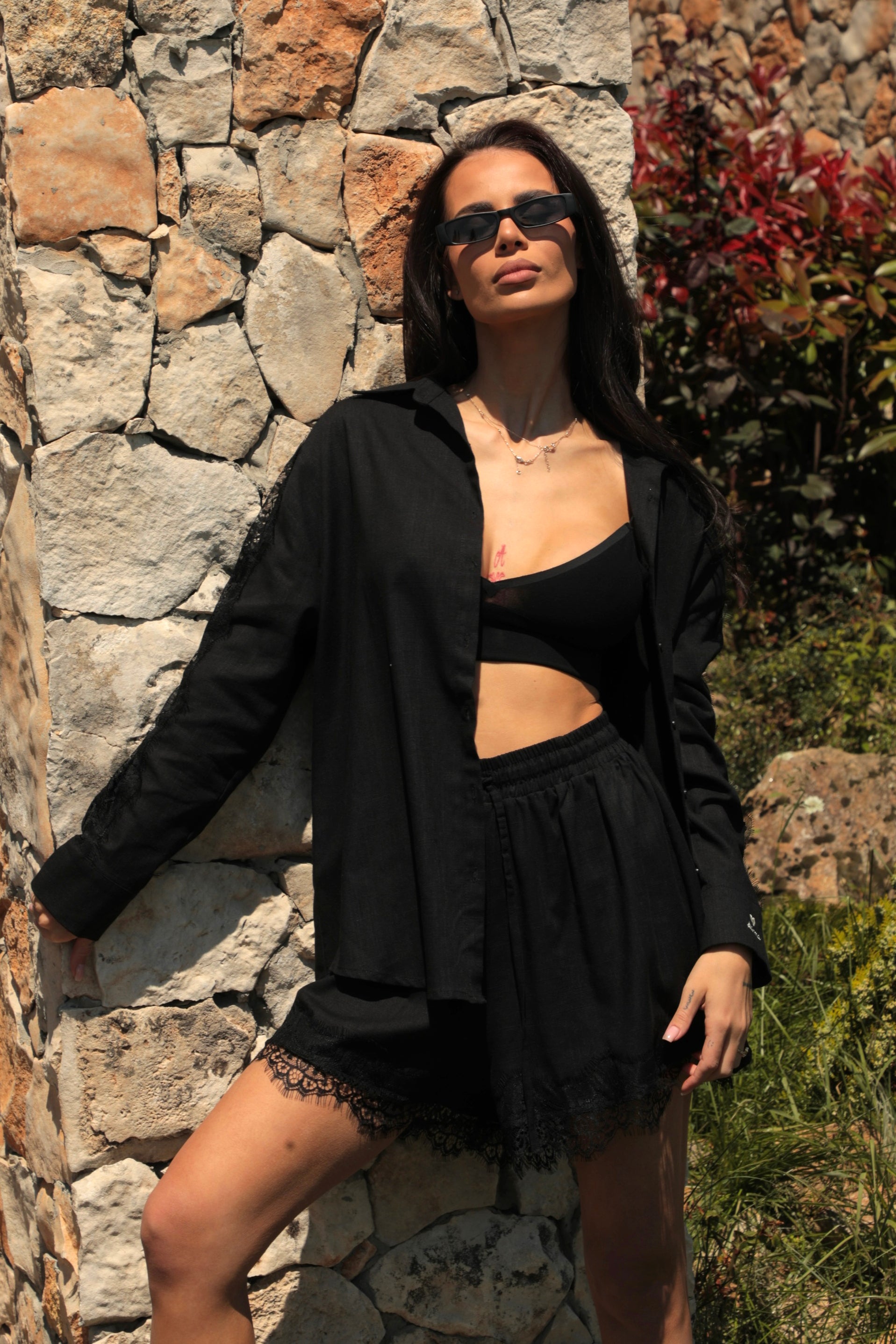 Set Linen touch / Negru