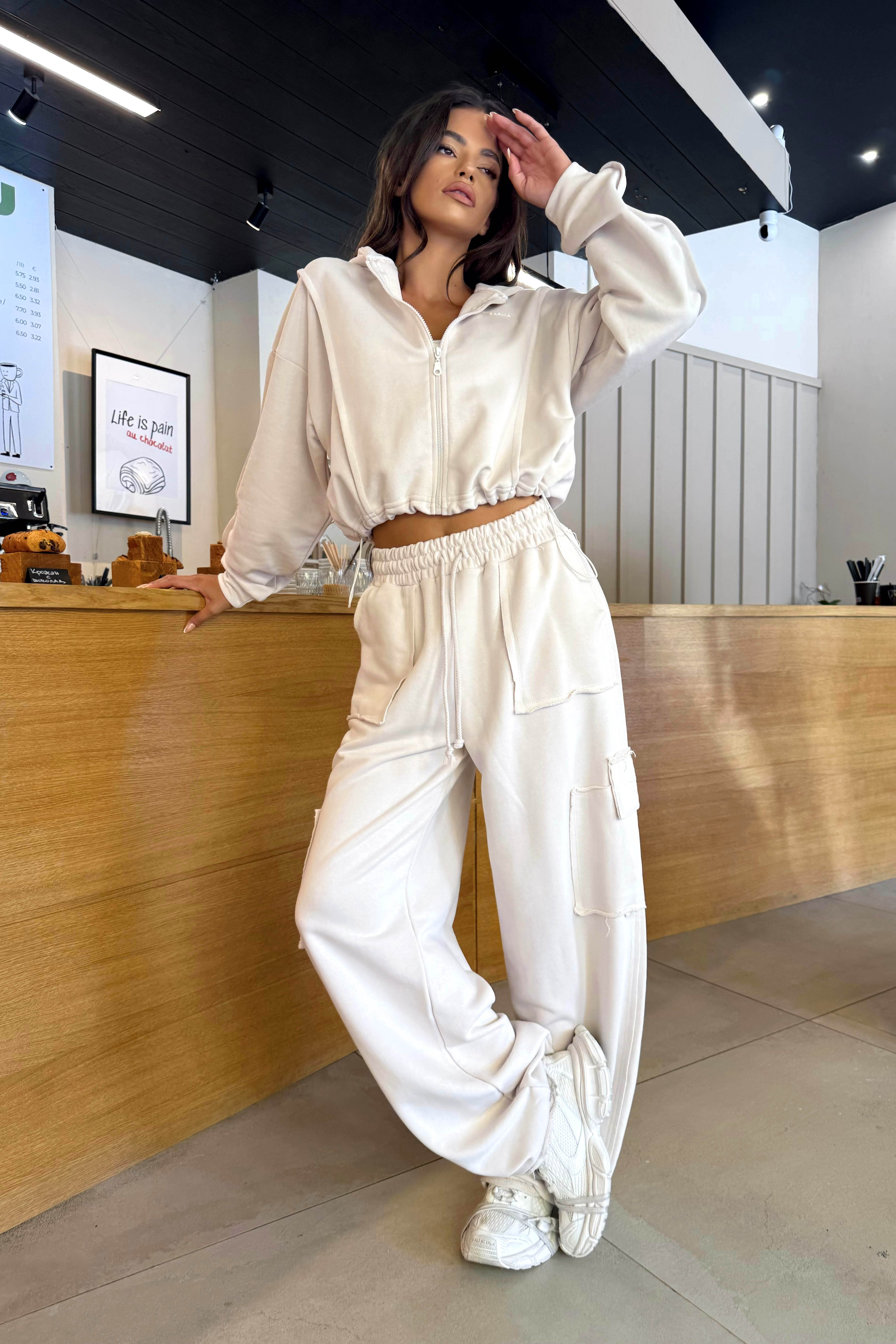 Set de 3 piese Street Style / Nisip alb