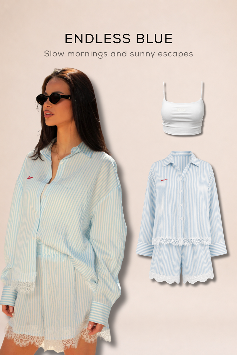 Top KARMA Basic + Set She is art / Baby Blue