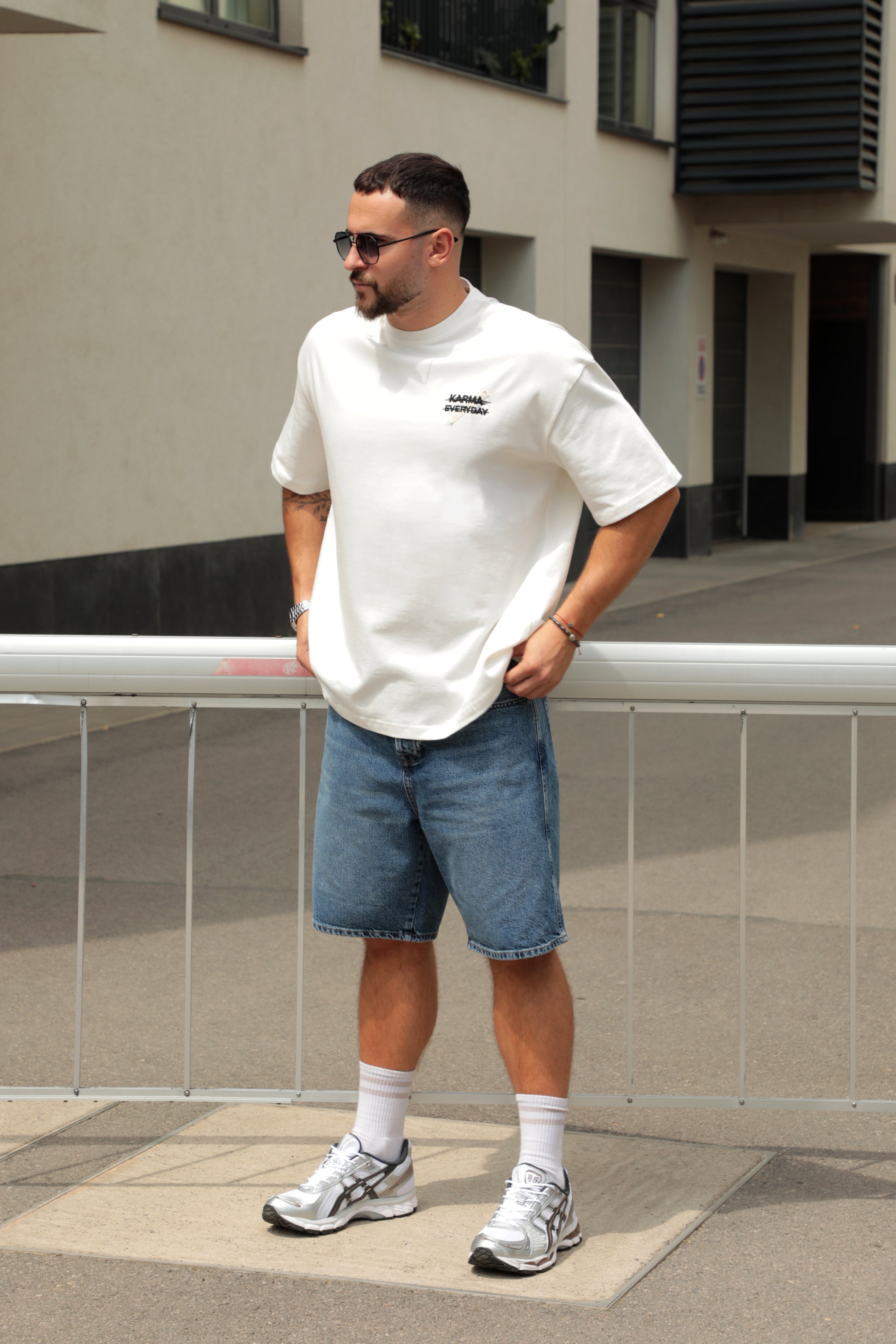 Tricou Zilnic / Alb-bej