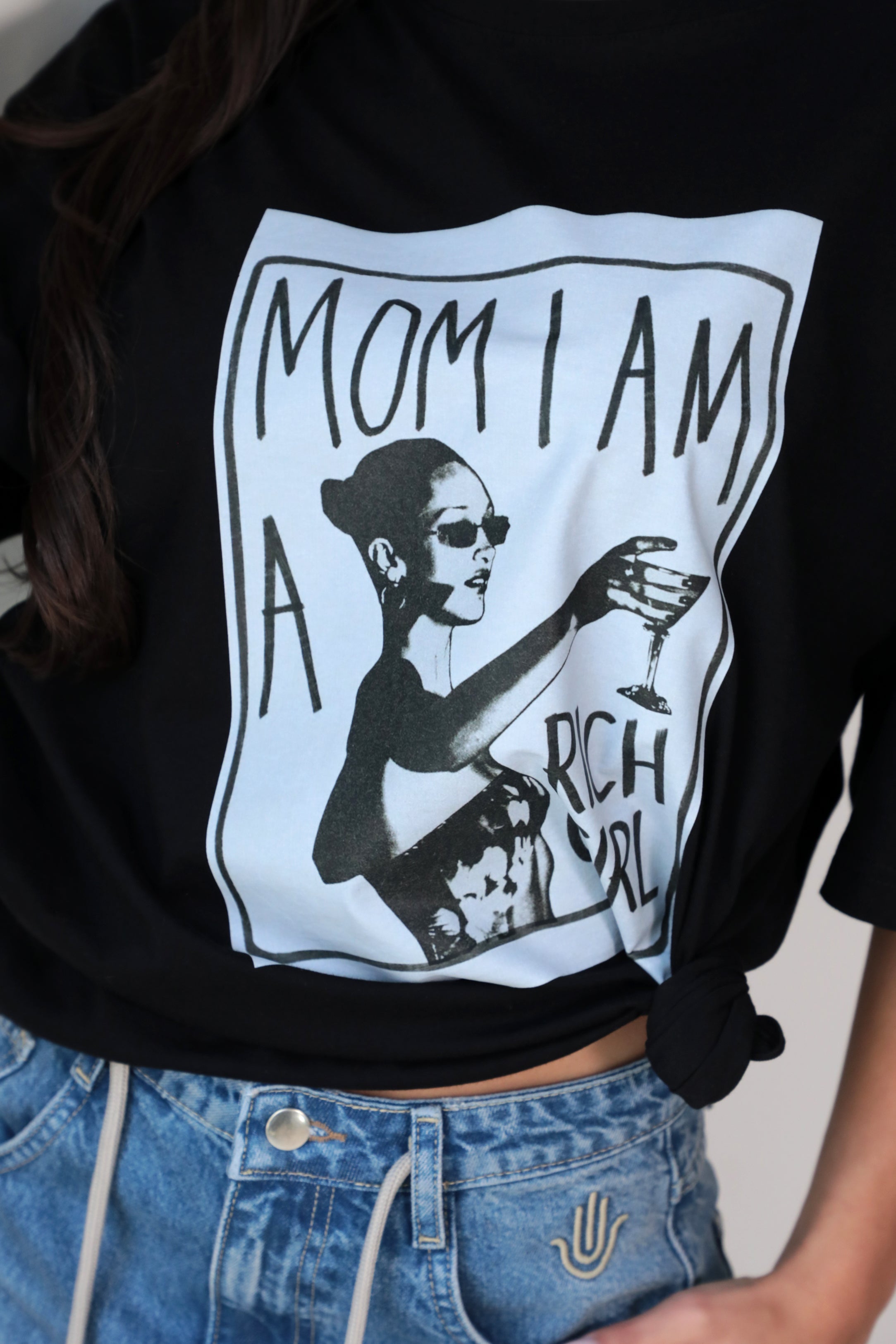 Tricou Rich Girl / Negru
