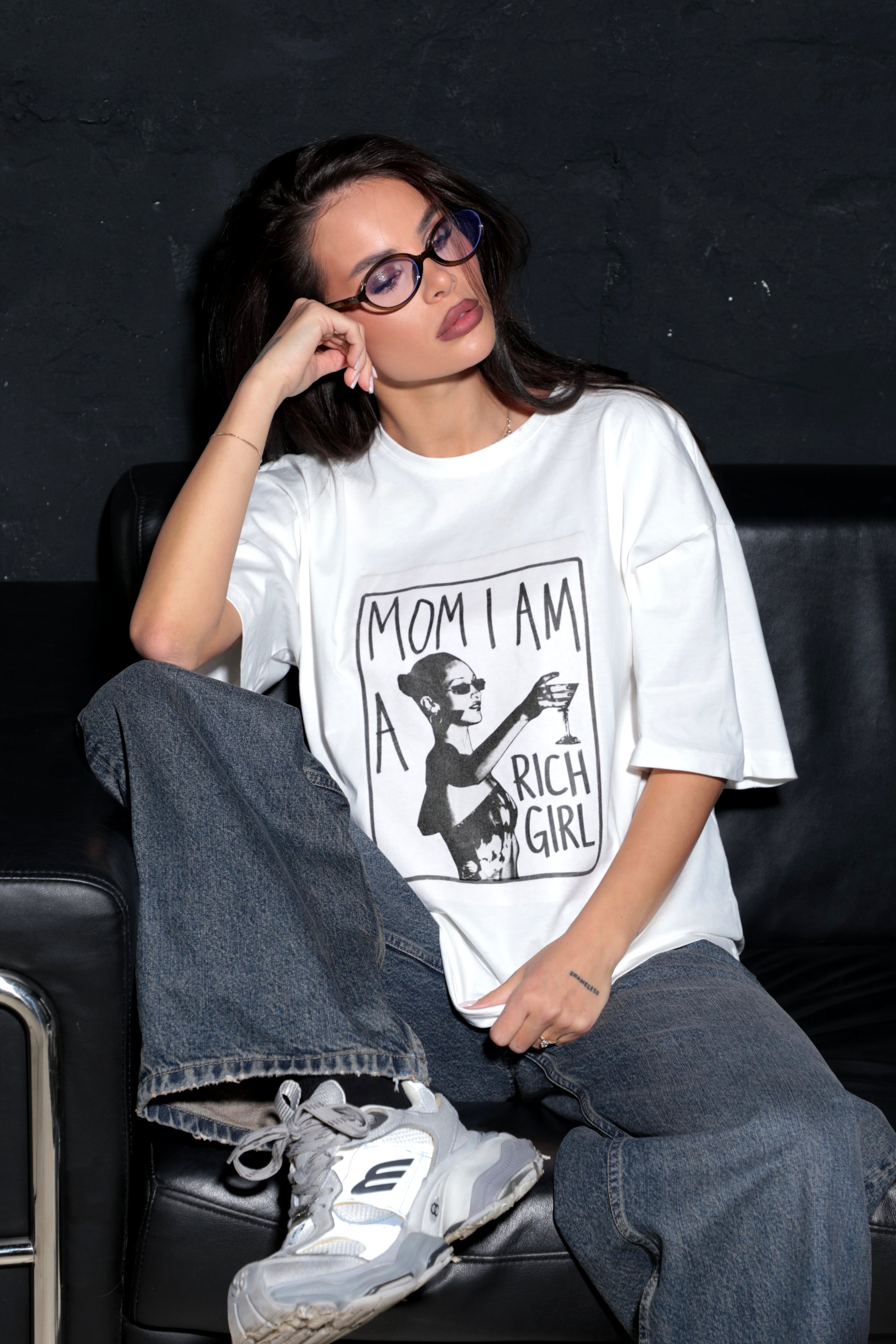 Tricou Rich Girl / Alb