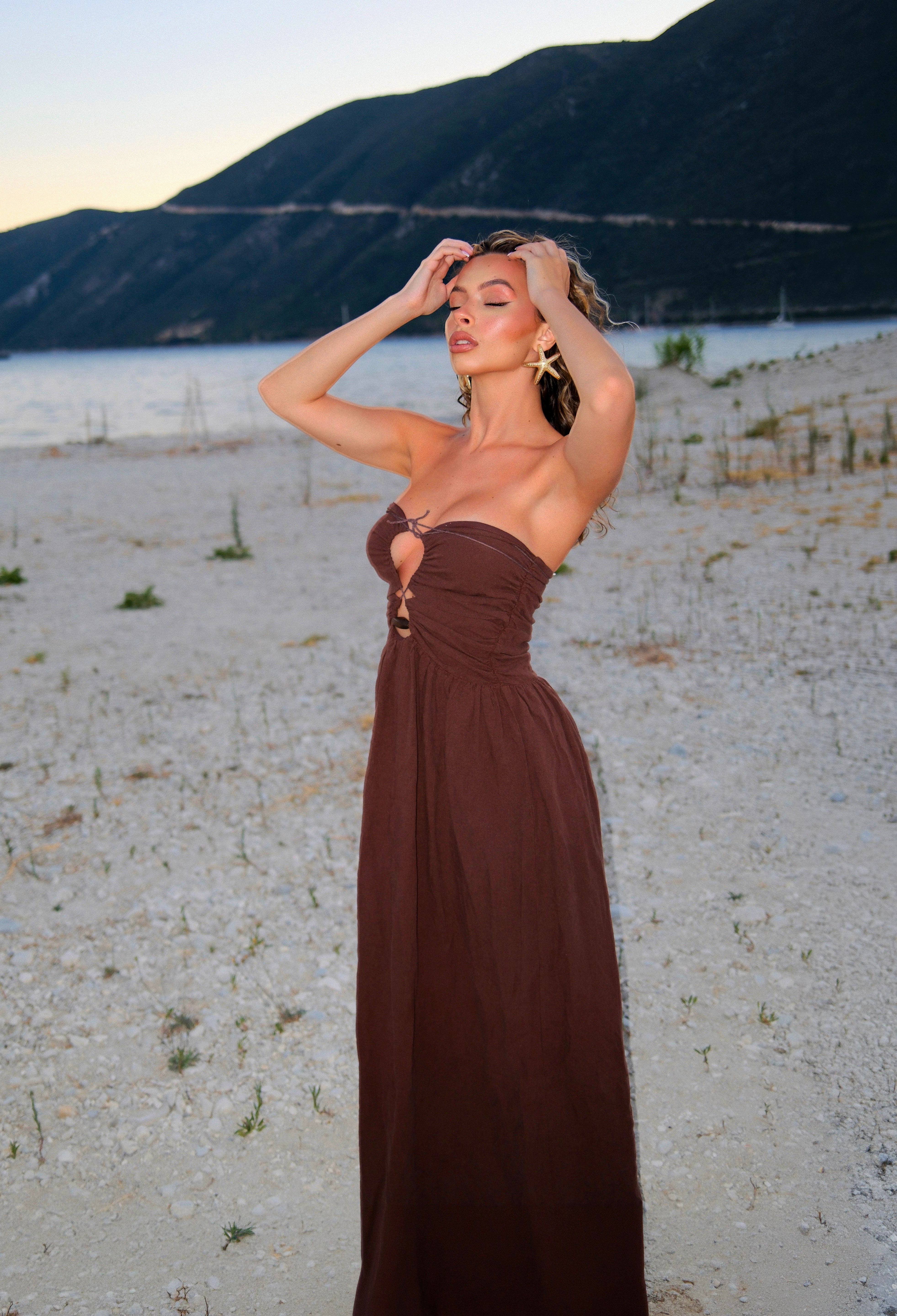 Rochie exclusivă With Love / Brown