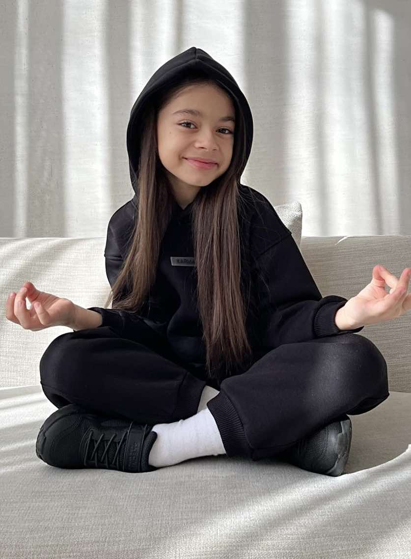 Set de lână pentru copii Relaxed Fit / Negru